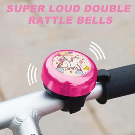 KASESSS 2 Pieces Bike Bell, Cartoon Bicycle Bell, Kids Bike bell with Loud Crisp Clear Sound, Bike Bells for Girls Boys, Cycle sBell for Scooter Road and Mountain Bikes Accessories Fits 22mm Handle