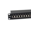 Equip 326623 12-Port Cat.6A Shielded Patch Panel, 10", Black