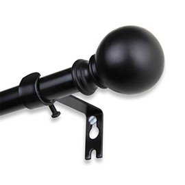 Maykoosh Vintage Variety Home Decorative Window Curtain Rod, Wall Mounted, Black, Includes Mounting Hardware, Projection Brackets, Brackets, 28 X 2.75 X 0.63 Inches