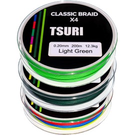 Fishing Braid 4 Strand 20/100 12/100 6/100 150m 200m Multicolor Predatory Green Sea Pike Trout (Dark Green, 150m - 40/100-25kg)