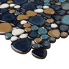 Parrotile Pebble Tile for Shower Floor Aqua Cobalt Blue Mosaic