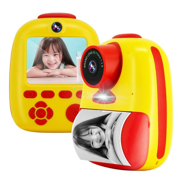 ClickingDYS D10M Children's Printed Camera, Kids Camera, Thermal Heating Mechanism, 26 Million Interpolated Pixels, 10x Zoom, Selfie Possible, Continuous Shooting, Timer Shooting, TYPE-C Charging,