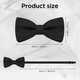 Dark Black Polka Dot Bowtie for Kids, Pre-Tied Bow Tie Bow Tie with Spots & Adjustable Buckle & Strap, Formal Neck Bowtie Tux Bowtie for Boys Girls Party Wedding Ball Banquet Dog Cat Puppy Pet