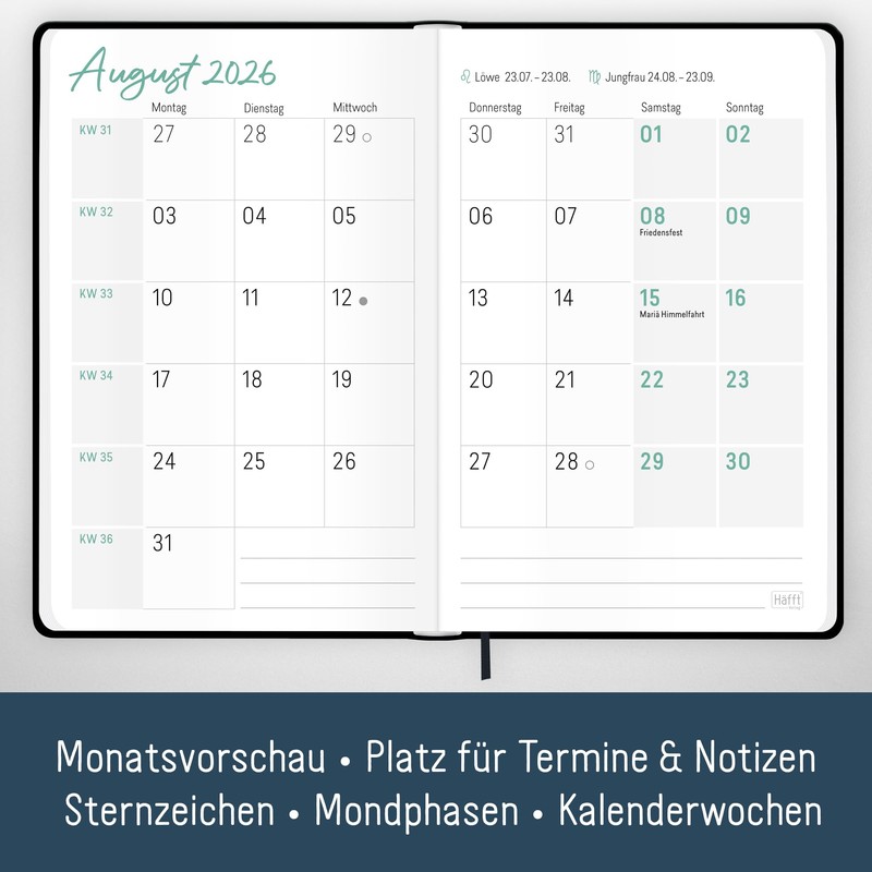 Häfft® Large Print Calendar 2026 with Extra Large Font &