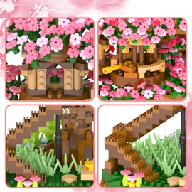 B&LHCX Cherry Bonsai Tree Building Sets for Girls Mini Building Blocks of Cherry Blossom Bonsai Tree kit,2138pcs Mini Bricks Sakura Tree House, Good Gift Choice for Kids and Adults.