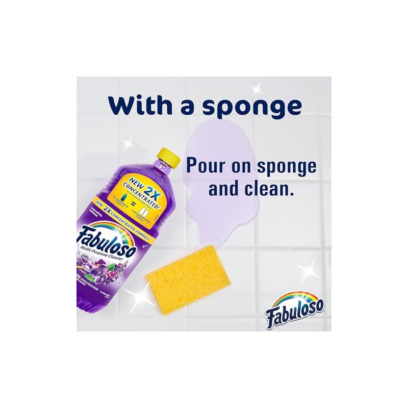 Fabuloso Multi-Purpose Cleaner Concentrate, Floor and Household Surface Cleaner, Makes