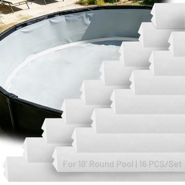 Peel and Stick Above Ground Pool Cove Foam, 16 Pack – 46.5-inch Liner Protection & Floor Support – Made of High-Density Waterproof Foam – for 18' Pools, Easy to Install Above Ground Pool Accessories
