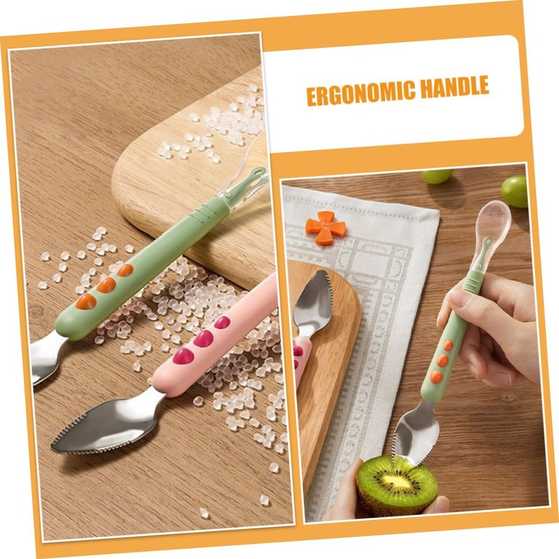 Zerodeko 2 Piezas Raspador Cuchara de Silicona para Bebes Cuchara