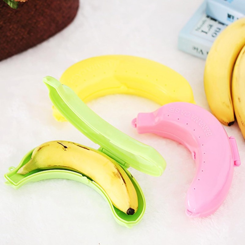 Jinshining Yellow Banana Protective Case Banana Protector Box Holder Banana