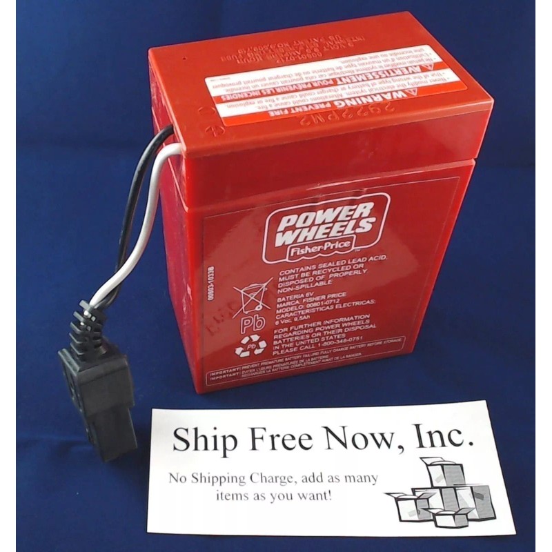 Fisher-Price 00801-0712 - Power Wheels Super 6 Volt Red Battery