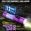 Rechargeable Tactical Flashlights, High Lumens Small Mini USB-C LED Flashlight,