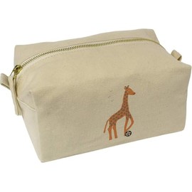'Giraffe Playing Football ' Canvas Wash Bag/Makeup Case (CS00041536)