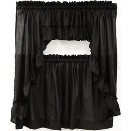 The_Curtain_Shop Stacey Solid Swag Pair 60Wx38L Black