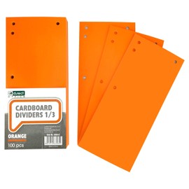 D.RECT 009447 Cardboard Divider Strips 11 x 24 cm Pack of 100 Dividers Folder Index 160 g/m² Orange