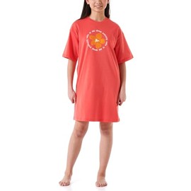 Schiesser Girls' Nightdress - 100% Organic Cotton - Size 140 to 176, Red_180951