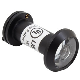 Stone Harbor Hardware UL-Rated Door Viewer with Cover, 180 Degrees, 9/16" Bore Hole, Adjusts from 1-3/8" to 2-1/8", Matte Black