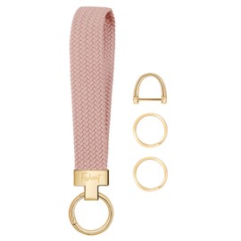 Fishent Stretchy Wristlet Keychain, Cute Key Chain, Woven Wrist Lanyard for Car Keys with 3 Keyrings and D-ring for Women Men