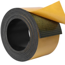 DGSL Neoprene Rubber Strips with Adhesive Pads, Rolls & Strips Solid Rubber Strips with Adhesive Backing for Crafts, Pads, Protection, Leveling, Anti-Slip (3" Wide x 1/8" Thick x 10' Long)