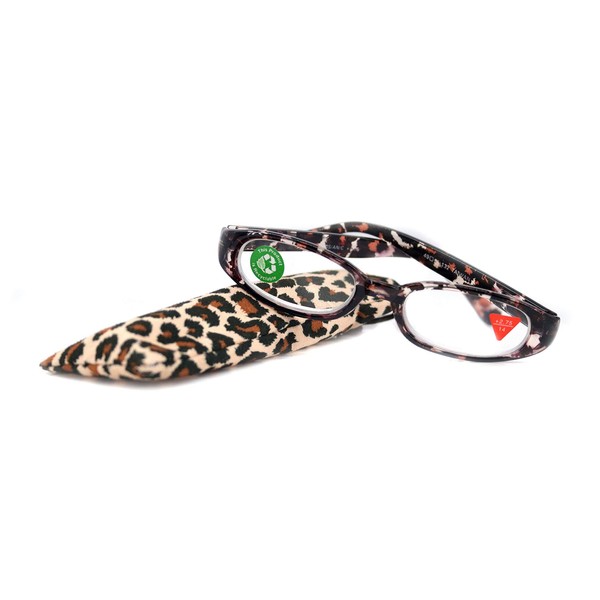 Isabella, Premium Reading Glasses, Fashion Reader Glass Leopard Brown Print