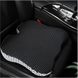 TSUGAMI Car Seat Cushion, Auto Gel Infused Memory Foam Cushion for Driver Comfortable Driving Hip Pressure Relief Office Chair, Universal for Vehicles and Office Chairs (Black)
