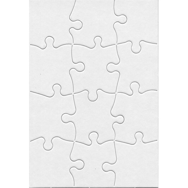 Hygloss Products Blank Jigsaw Puzzle – Compoz-A-Puzzle – 5.5 x 8 Inch - 12 Pieces, 8 Puzzles with Envelopes