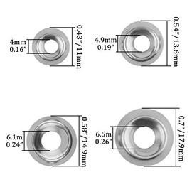 BGTXINGI 180Pcs 4Kinds 304 Stainless Steel #6#8#10#12 Stainless Steel Cup Countersunk Washer Assortment Kit Silver Finishing Cup Washer with A Clean Plastic case