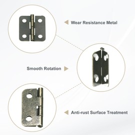 M METERXITY 10-Pack Door Hinges, 3/4in (18mm) Electroplated Iron Interior Door Folding Butt Mini Hinges with Screw for Wooden Box/Jewelry Box/Cabinet [Copper Tone]