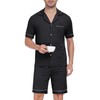 Sopesil Pyjamas for Men Cotton Shorts Sets Button Down Men's