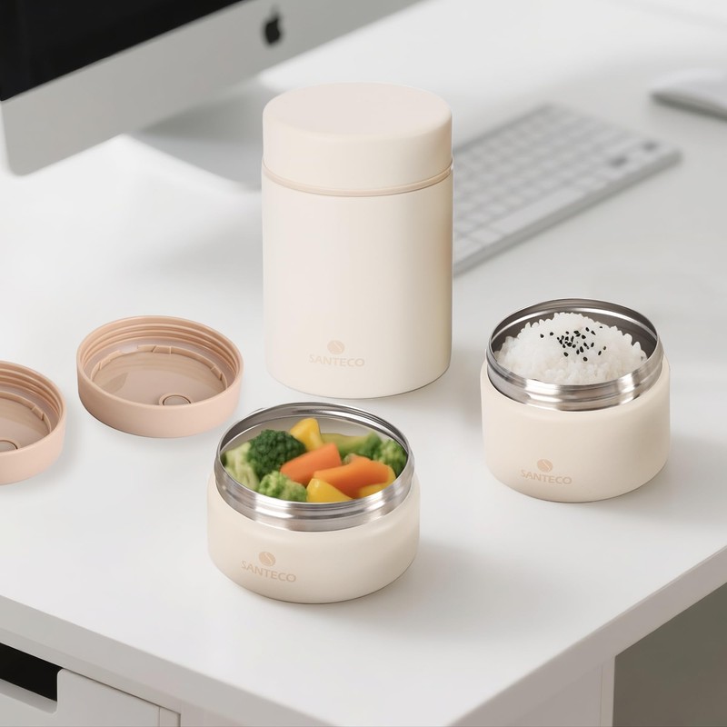 SANTECO Vacuum Insulated Soup Jar Set (Cream)