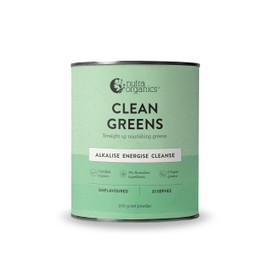 Nutra Organics Clean Greens Straight Up Greens 200g | Superfood Blend Marine Minerals | Alkaline Balance Immune Support (33 Serves)