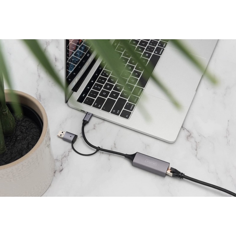 DIGITUS DN-3028 USB Type-C™ Gigabit Ethernet Adapter 2.5G, USB-C™ +