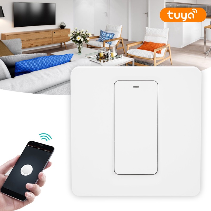 Wall Push Button Smart Light Switch Zero Fire 1 Gang