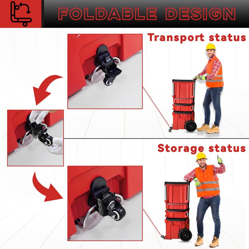 Upgraded Packout Caster Wheel kit fit for Milwaukee Packout Rolling