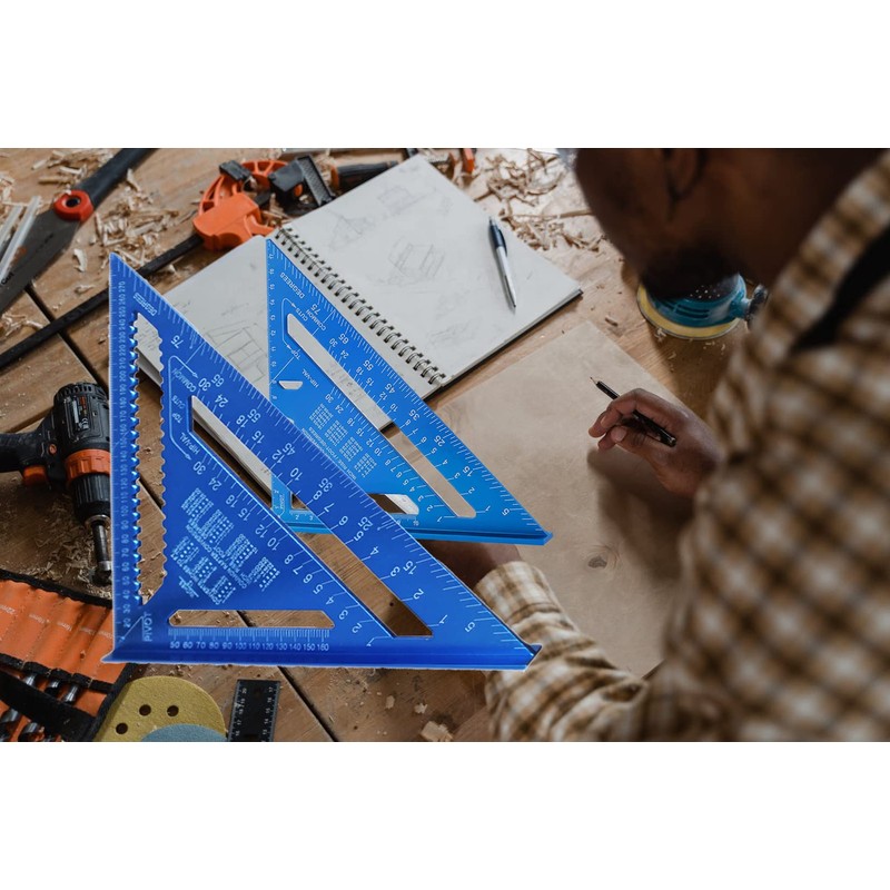 2 Pcs Speed Square, 12 inch 7 inch Carpenter Square