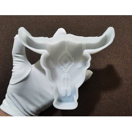 Fuehbur Bull Longhorn Shape Car Freshie Mold, Silicone Mould for Aroma Beads, Oven Safe DIY Handmade Epoxy Resin,Soap,Candle, XL - 6.3'' x 5.3'' x 1.23''