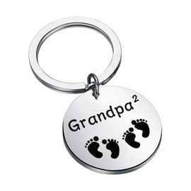 CHOORO Grandma/Grandpa of Twins Keychain New Twins Jewelry Grandparents of Twins Gift Grandmother/Grandfather Baby Announcement Gift (grandpa keychain)