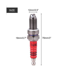 Dweekiy - Bujía, 3 unids Bujía D8TC 3 Electrodo para CG 125 150 200cc CF250 Motocicleta Scooter ATV Quads