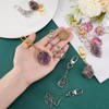 PH PandaHall 8pcs 4 Styles Crystal Stone Holder Keychains, Golden