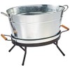 Tablecraft Beverage Tub Set, 6 Gallon, Galvanized/Black