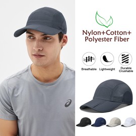 TAGVO Baseball Cap Men Women Quick Drying UV Protection Baseball Cap with Folding Brim Professional Breathable Lightweight Sports Running Cap Summer Baseball Cap for Golf Fishing Hiking, darkgray
