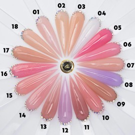 ALEX Blooming Valley Nude Acrylic Powder Set â€“ 18 Colors for Nails | Professional Nude Tones for Nail Art, Dipping, 3D, and Acrylic Application (AB11 - CALLUNA, 2 OZ)