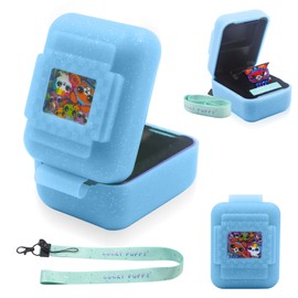 Taladad Silicone Cover Case for Bitzee Interactive Toy Digital Pet and Case,Case with Lanyard,Protective Case Holder Skin for Bitzee Virtual Electronic Pets for Girls & Boys (blue)