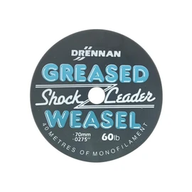Drennan Greased Weasel Shock Leader 40m Spools: 40lb Grey