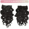 Body Wave Clip-In Real Hair Extensions, 8 Pieces, 120 g,