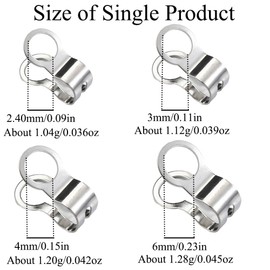 SagaSave Stainless Steel Bead Chain Clasps, 2.4/3/4/6mm Ball Chain Connector Double Ring Connectors Pull Loop Clamps (pack of 100)