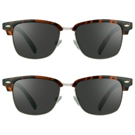 proSPORT Classic Reading Sunglass Reader for Men & Women - NOT BIFOCAL Horn Rimmed Frame (2 Pairs of Tortoise Shell Brown, 2.75, multiplier_x)