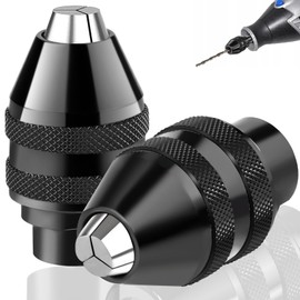 Pyroclasia 2 Pieces 4486 Drill Chuck for Dremel Chuck for Dremel Replacement 1/32 to 1/8 Quick Release Chuck Adapter Collets Accessory Kit for Dremel 4000,400,3000,398,395,300,200,285,8200,etc.