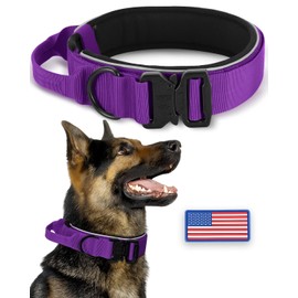 Heavy Duty Thick Dog Collar, 2 in Wide Collar for Large Dogs, Reflective Adjustable Design with Metal Buckle