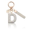 MORSUNBELA Keychain Initial Girls Womens Glitter Keychains Silver Letter Keychains