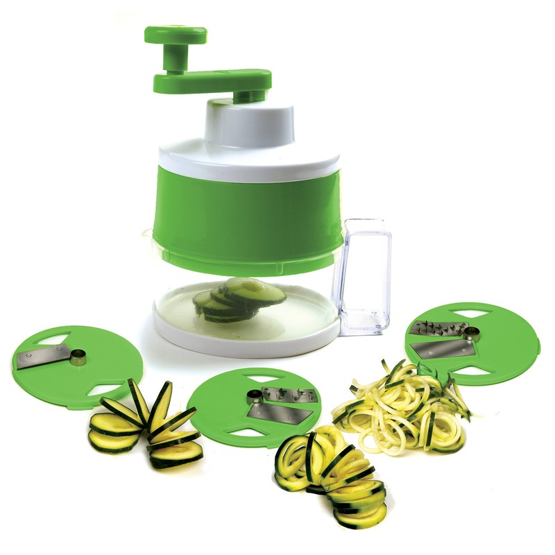 Norpro, White/Green Triple Spiral Slicer with 3 Blades, medium (875)